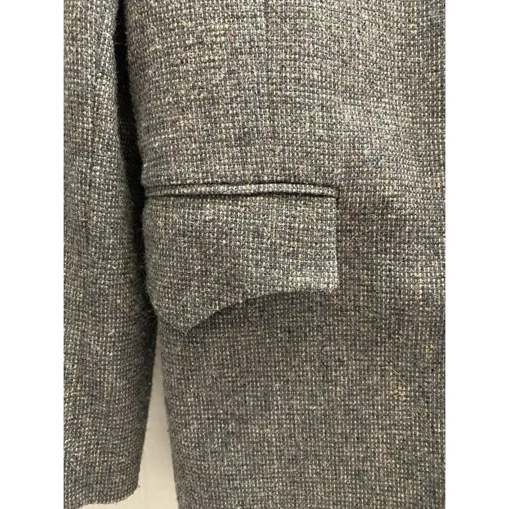 Vintage Pioneer Wear Western Sport coat Jacket Grey Elbow Patches 44L Wool Blend